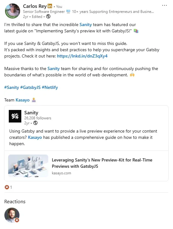 Sanity Community Post